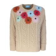 Bloemen Crewneck Trui Max Mara , Multicolor , Dames