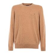 Heren Beige Cashmere Crew Neck Sweater Tommy Hilfiger , Beige , Heren