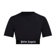 Top met logo Palm Angels , Black , Dames