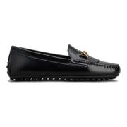 Zwarte platte schoenen met franjes Tod's , Black , Dames