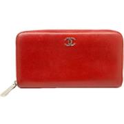 Pre-owned Leather wallets Chanel Vintage , Red , Dames