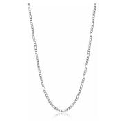 Mens Silver Figaro Chain in 3mm Nialaya , Gray , Heren