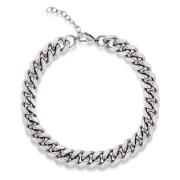 Womens Chunky Cuban Chain Choker Nialaya , Gray , Dames