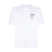 Sportieve Katoenen Logo Print T-shirt Casablanca , White , Heren