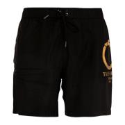 Heren Trendy Zwarte Boxer Zwemkleding Trussardi , Black , Heren