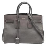 Pre-owned Leather totes Yves Saint Laurent Vintage , Gray , Dames