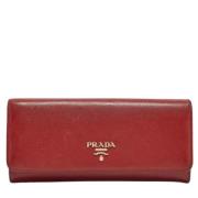 Pre-owned Leather wallets Prada Vintage , Red , Dames