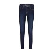 Klassieke Blauwe Skinny Jeans Red Button , Blue , Dames