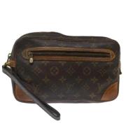 Pre-owned Canvas clutches Louis Vuitton Vintage , Brown , Dames