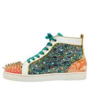 Pre-owned Leather sneakers Christian Louboutin Pre-owned , Multicolor ...