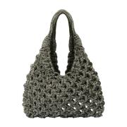 Handgeweven zwarte diamantclutch Hibourama , Gray , Dames