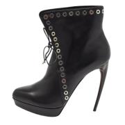 Pre-owned Leather boots Alexander McQueen Pre-owned , Black , Dames