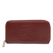 Pre-owned Leather wallets Chanel Vintage , Red , Dames