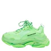 Pre-owned Leather sneakers Balenciaga Vintage , Green , Dames