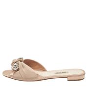 Pre-owned Satin flats Miu Miu Pre-owned , Beige , Dames