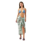 Katoenen voile print sarong Nalii Antik Batik , Blue , Dames