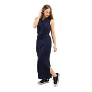 Polo Jurk Navy Blauw Katoen Lacoste , Blue , Dames