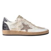 Zilver Glitter Ster Sneakers Golden Goose , White , Dames