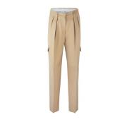 Cargo Broek met Franse Zakken Sportmax , Beige , Dames