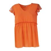 Mouwloze Zomerblouse Fracomina , Orange , Dames