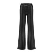 Wijde Pijp Nep Leren Broek Lady Day , Black , Dames