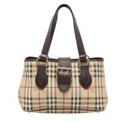 Pre-owned Leather totes Burberry Vintage , Brown , Dames