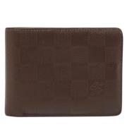 Pre-owned Leather wallets Louis Vuitton Vintage , Brown , Heren