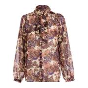 Winter Fleur Multicolor Lange Mouw Shirt Liu Jo , Multicolor , Dames