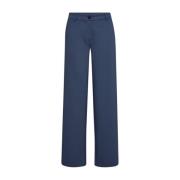 Elegante Wijde Pijp Broek Indigo Freequent , Blue , Dames