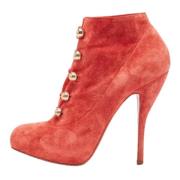 Pre-owned Suede boots Christian Louboutin Pre-owned , Red , Dames