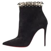 Pre-owned Suede boots Christian Louboutin Pre-owned , Black , Dames