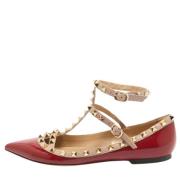 Pre-owned Leather flats Valentino Vintage , Beige , Dames