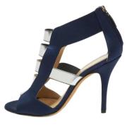 Pre-owned Satin sandals Fendi Vintage , Blue , Dames