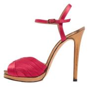 Pre-owned Leather sandals Oscar De La Renta Pre-owned , Pink , Dames