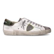 Witte Tennissneakers met Neon Piping Philippe Model , White , Heren