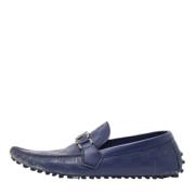 Pre-owned Leather flats Louis Vuitton Vintage , Blue , Heren