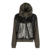 Dames Hoodie met Pailletten Sun68 , Gray , Dames