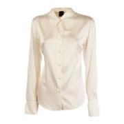 Witte satijnen stretch shirt voor vrouwen Pinko , White , Dames