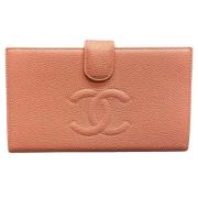 Pre-owned Leather wallets Chanel Vintage , Pink , Dames