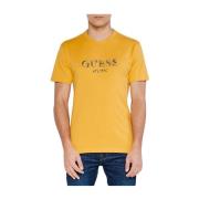 Geborduurd logo T-shirt - Regular fit Guess , Yellow , Heren