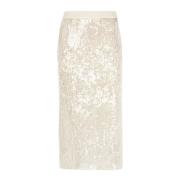 Elegante Witte Pailletten Rok Patrizia Pepe , White , Dames