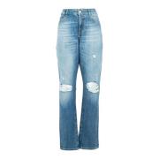 Hoge Taille Gescheurde Jeans Pinko , Blue , Dames