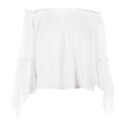 Witte Zomer Top voor Vrouwen Patrizia Pepe , White , Dames