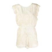 Korte zomerjurk met elastische taille Patrizia Pepe , White , Dames