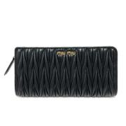 Pre-owned Leather wallets Miu Miu Pre-owned , Black , Dames