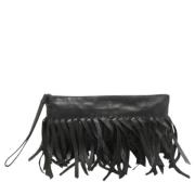 Pre-owned Leather clutches Bottega Veneta Vintage , Black , Dames