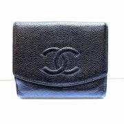 Pre-owned Leather wallets Chanel Vintage , Black , Dames