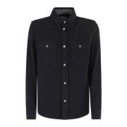 Melton Plain Overshirt Woolrich , Blue , Heren