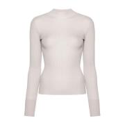 Ribgebreide Trui Licht Grijs MRZ , Beige , Dames