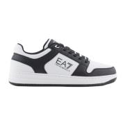 Zwarte Sneakers Eco Leer Logo Emporio Armani EA7 , Black , Heren